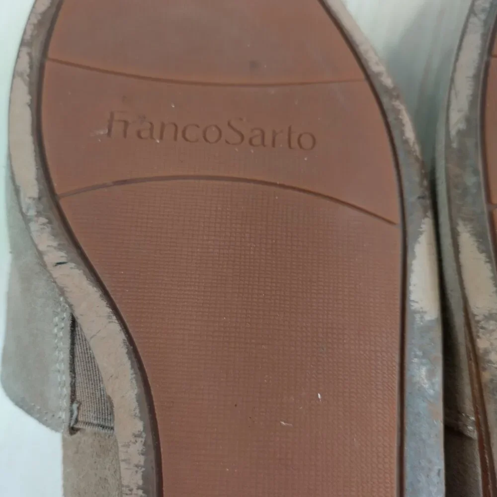 Franco Sarto Glow Beige Tan Suede Flats Women US 11M
